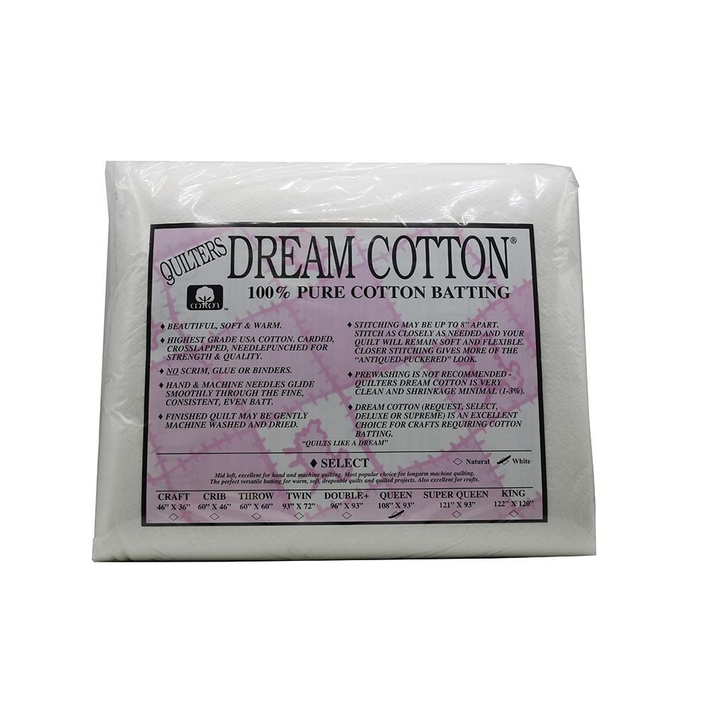 Quilters Dream Cotton White Select Loft Queen Size Quilt Batting