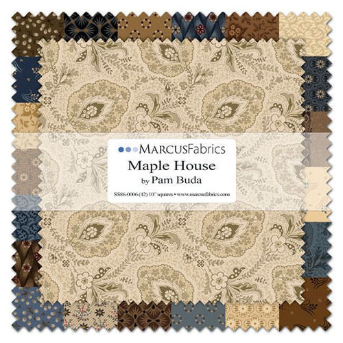 Marcus Fabrics Maple House Pam Buda Layer Cake Ten Inch Quilting Fabric  Squares