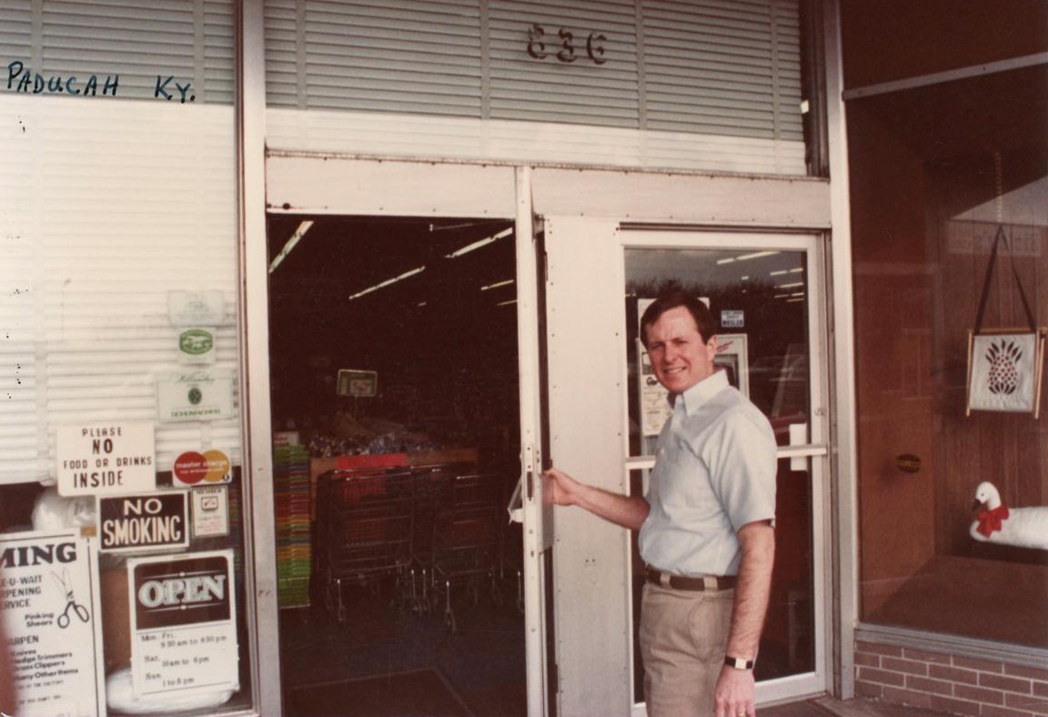 Paducah store founder Rowland Hancock at the Cardinal Point store location in the 1970s
