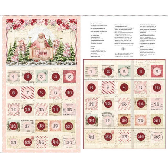 Blank Quilting Fabrics Christmas Magic Frank Garcia Advent Calendar Panel Ivory