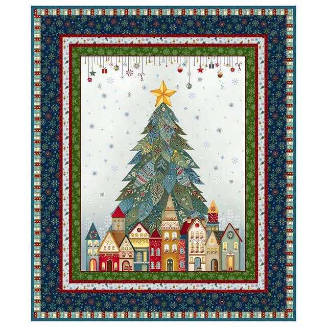 Henry Glass Fabrics Nordic Holiday Mary Jane Carey Snowy Night Quilt Kit